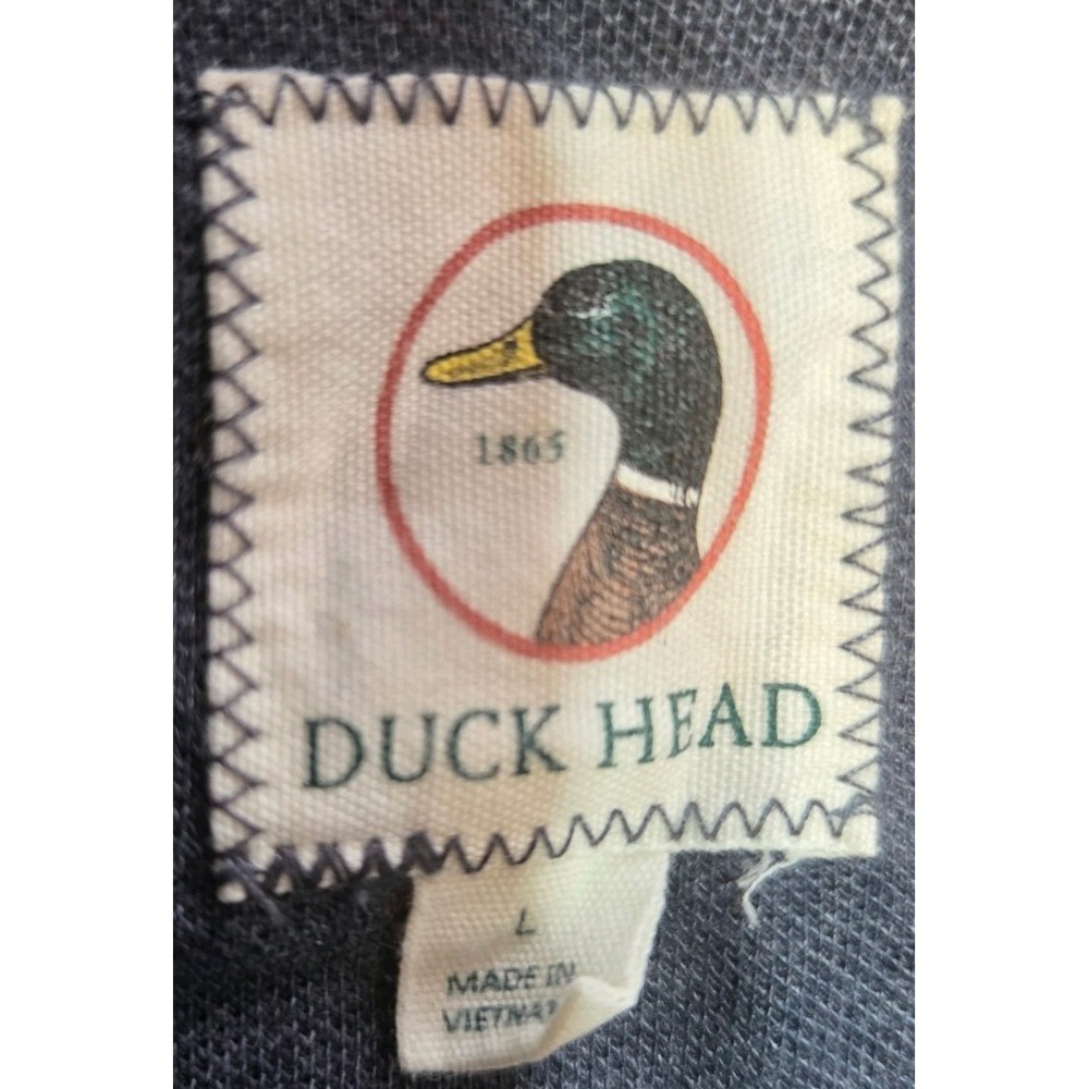 142-Duck Head 1865 Polo Men's Large Gray Long Sleeve Cotton Blend Classic Fit - Picture 3 of 8